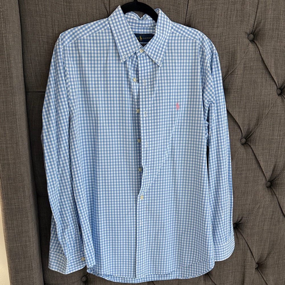 Polo by Ralph Lauren Light Blue Gingham Men's Shirt